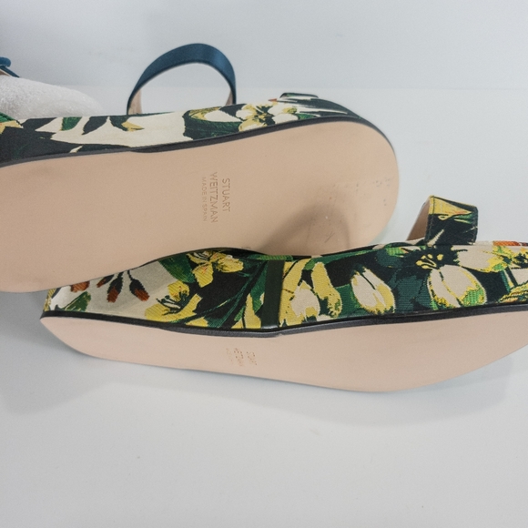 Stuart Weitzman Capri Platform Wedge Sandals Green -6 - Picture 5 of 5